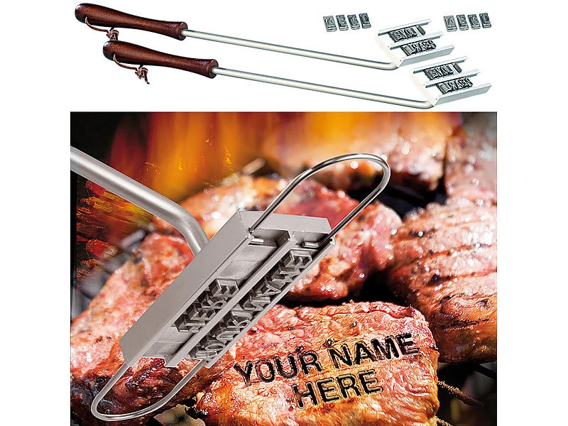 Infactory Grillstempel:2er-Set BBQ-Brandeisen Mit Wechselbaren Buchstaben 3 Infactory Grillstempel:2er-Set BBQ-Brandeisen Mit Wechselbaren Buchstaben