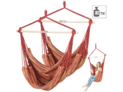 Semptec Sitz-Hängematte:2er Pack Hängesessel Mit Querstrebe, Belastbar Bis 120 Kg, 100x130 Cm