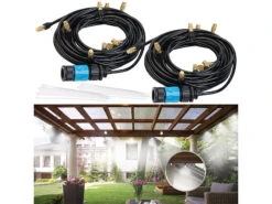 Royal Gardineer Sprühnebel Garten:2er-Set Wasser-Zerstäuber-Set Mit 10-Meter-Schlauch Und 10 Metalldüsen