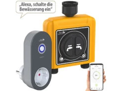 Royal Gardineer WiFi Bewässerung:WLAN-Bewässerungscomputer Mit 2 Dual-Ventilen, 2-fach-Wasserverteiler -Rosenstein & Söhne Shop zx5181 21 1