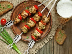 Rosenstein & Söhne Grillspieße Lagerfeuer:12er-Set XXL-Edelstahl-Grillspieße Mit Schiebemechanismus, Je 34 Cm -Rosenstein & Söhne Shop zx6026 2