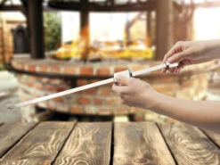 Rosenstein & Söhne Spieße Zum Grillen:6er-Set XXL-Edelstahl-Grillspieße Mit Schiebemechanismus, Je 34 Cm -Rosenstein & Söhne Shop zx6026 3 2