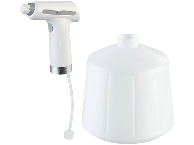 AGT Akku Sprühflasche:2er-Set Akku-Pump-Drucksprüher Mit Einstell-Düse, Je 1,5 Liter 9 AGT Akku Sprühflasche:2er-Set Akku-Pump-Drucksprüher Mit Einstell-Düse, Je 1,5 Liter – Bild 7