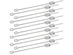 Rosenstein & Söhne Grillspieße Lagerfeuer:12er-Set XXL-Edelstahl-Grillspieße Mit Schiebemechanismus, Je 34 Cm -Rosenstein & Söhne Shop zx6207 1