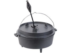 Rosenstein & Söhne Töpfe:Dutch Oven Aus Gusseisen Mit Standfüßen, 2in1-Deckel & -Pfanne, 6 L -Rosenstein & Söhne Shop zx7058 2