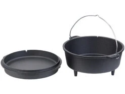 Rosenstein & Söhne Töpfe:Dutch Oven Aus Gusseisen Mit Standfüßen, 2in1-Deckel & -Pfanne, 6 L -Rosenstein & Söhne Shop zx7058 3