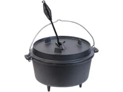 Rosenstein & Söhne Schmortopf:Dutch Oven Aus Gusseisen Mit Standfüßen, 2in1-Deckel & -Pfanne, 9 L -Rosenstein & Söhne Shop zx7059 0