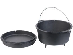 Rosenstein & Söhne Schmortopf:Dutch Oven Aus Gusseisen Mit Standfüßen, 2in1-Deckel & -Pfanne, 9 L -Rosenstein & Söhne Shop zx7059 3
