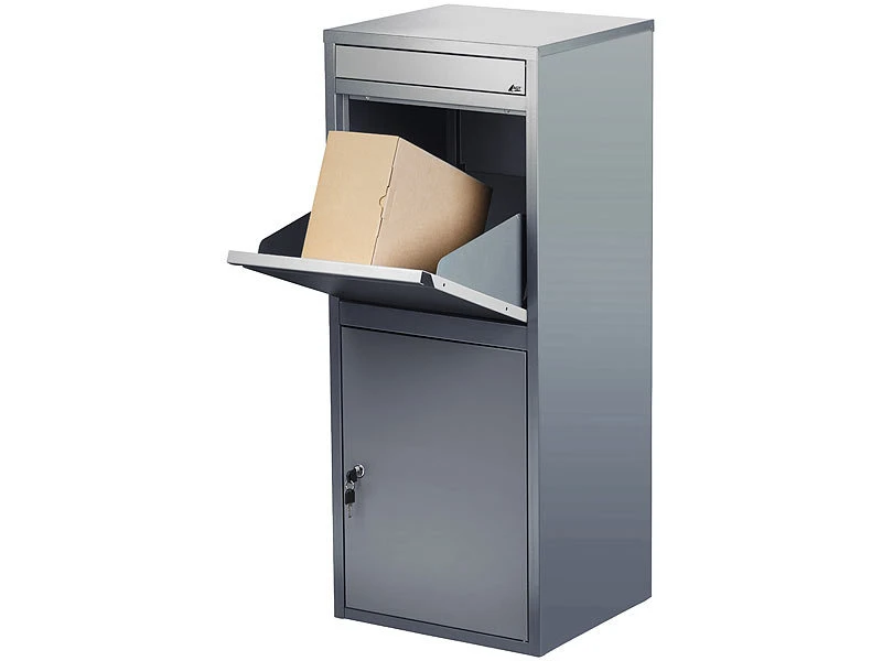 AGT 2er-Set Stand-Paketbriefkasten Mit Rückholsperre, Stahlblech 5 AGT 2er-Set Stand-Paketbriefkasten Mit Rückholsperre, Stahlblech – Bild 3