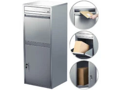 AGT 2er-Set Stand-Paketbriefkasten Mit Rückholsperre, Stahlblech 18 AGT 2er-Set Stand-Paketbriefkasten Mit Rückholsperre, Stahlblech -Rosenstein & Söhne Shop zx7131 7