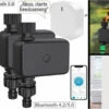 Royal Gardineer Smarthome-Zentrale:2er-Set Bewässerungscomputer Mit WLAN-Gateway & App-Steuerung