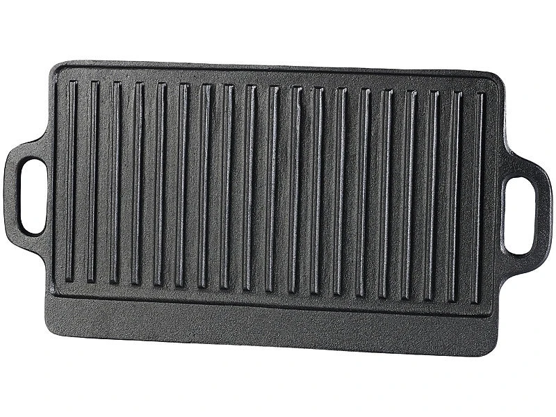 Rosenstein & Söhne BBQ Grillplatte:Gusseiserne Wende-Grillplatte, 34 X 21 Cm, 2er-Set 8 Rosenstein & Söhne BBQ Grillplatte:Gusseiserne Wende-Grillplatte, 34 X 21 Cm, 2er-Set – Bild 6