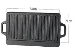 Rosenstein & Söhne Gussplatte:Gusseiserne Wende-Grillplatte Für Ofen, Herd Und Grill, 40 X 20,5 Cm -Rosenstein & Söhne Shop zx7175 4 1