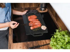 Rosenstein & Söhne Gussplatte:Gusseiserne Wende-Grillplatte Für Ofen, Herd Und Grill, 40 X 20,5 Cm -Rosenstein & Söhne Shop zx7175 7 1