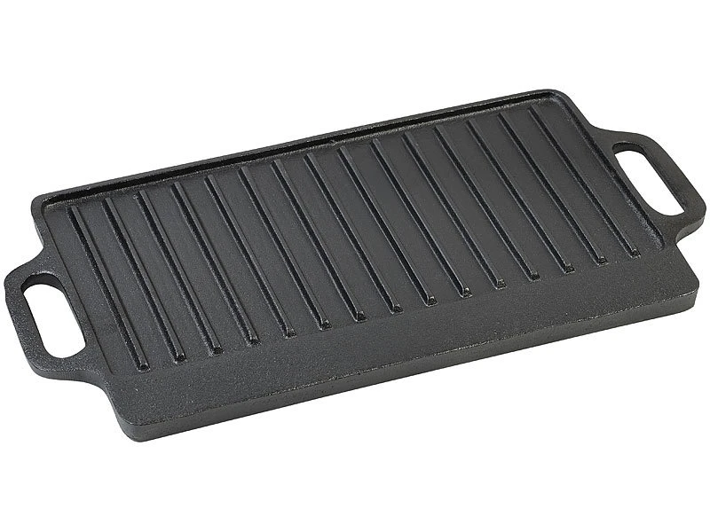 Rosenstein & Söhne BBQ Grillplatte:Gusseiserne Wende-Grillplatte, 34 X 21 Cm, 2er-Set 13 Rosenstein & Söhne BBQ Grillplatte:Gusseiserne Wende-Grillplatte, 34 X 21 Cm, 2er-Set – Bild 11