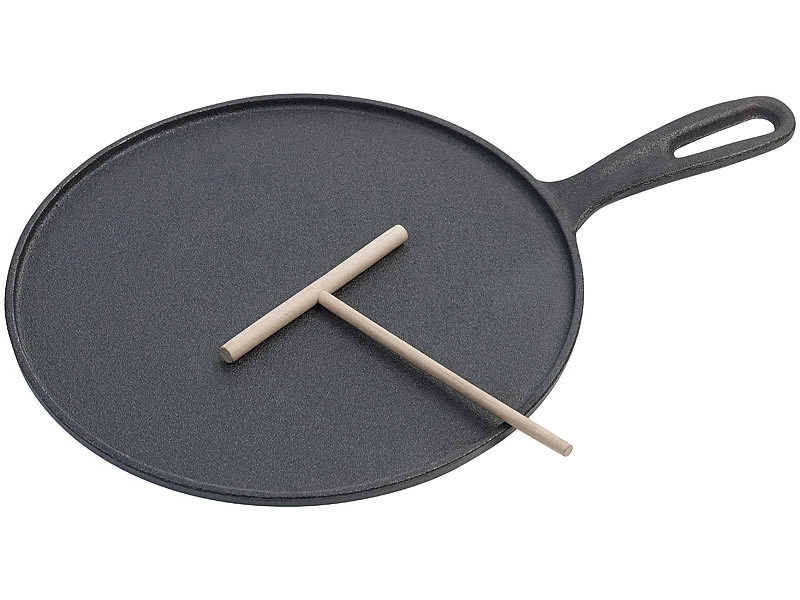 Rosenstein & Söhne Crepepfanne:Gusseiserne Crêpe-Pfanne Für Grill Und Herd Mit Teigverteiler, Ø 28 Cm 8 Rosenstein & Söhne Crepepfanne:Gusseiserne Crêpe-Pfanne Für Grill Und Herd Mit Teigverteiler, Ø 28 Cm – Bild 6