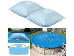 Infactory Luftkissen Gartenpool:2er-Set Aufblasbare Luftkissen Mit Ösen Für Pool-Abdeckplanen
