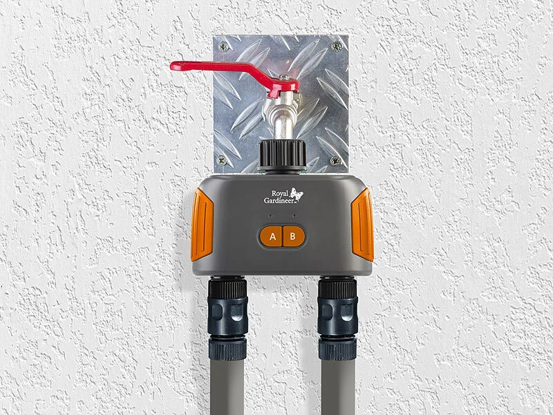 Royal Gardineer WLAN-Bewässerungsanlagen:2er-Set WLAN-Bewässerungscomputer Mit Dual-Ventil, 2-fach-Verteiler 6 Royal Gardineer WLAN-Bewässerungsanlagen:2er-Set WLAN-Bewässerungscomputer Mit Dual-Ventil, 2-fach-Verteiler – Bild 4