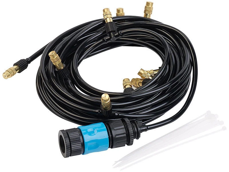 Royal Gardineer Sprühnebel Kühlung:Wasser-Zerstäuber-Set Mit 10-Meter-Schlauch Und 10 Metalldüsen 4 Royal Gardineer Sprühnebel Kühlung:Wasser-Zerstäuber-Set Mit 10-Meter-Schlauch Und 10 Metalldüsen – Bild 2