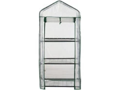 Royal Gardineer Mini-Gewächshaus:Folien-Gewächshaus, 3 Etagen, Aufrollbare Tür, 59 X 126 X 39 Cm, Weiß -Rosenstein & Söhne Shop zx8094 4 1