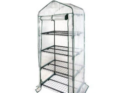 Royal Gardineer Tomaten-Gewächshaus:2er-Set Folien-Gewächshäuser, 4 Etagen, Aufroll-Tür, 69x160x49cm, Weiß -Rosenstein & Söhne Shop zx8096 4 1