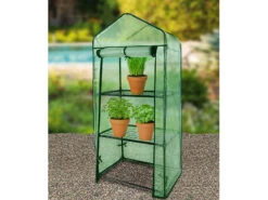 Royal Gardineer Gewächshaus Für Balkon:Folien-Gewächshaus, 4 Etagen, Aufrollbare Tür, 69 X 160 X 49 Cm, Grün -Rosenstein & Söhne Shop zx8097 1 1