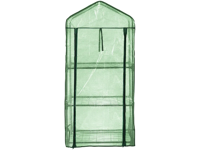 Royal Gardineer Gewächshaus-Folienzelte:2er-Set Folien-Gewächshäuser, 3 Etagen, Aufroll-Tür, 59x126x39cm, Grün 6 Royal Gardineer Gewächshaus-Folienzelte:2er-Set Folien-Gewächshäuser, 3 Etagen, Aufroll-Tür, 59x126x39cm, Grün – Bild 4