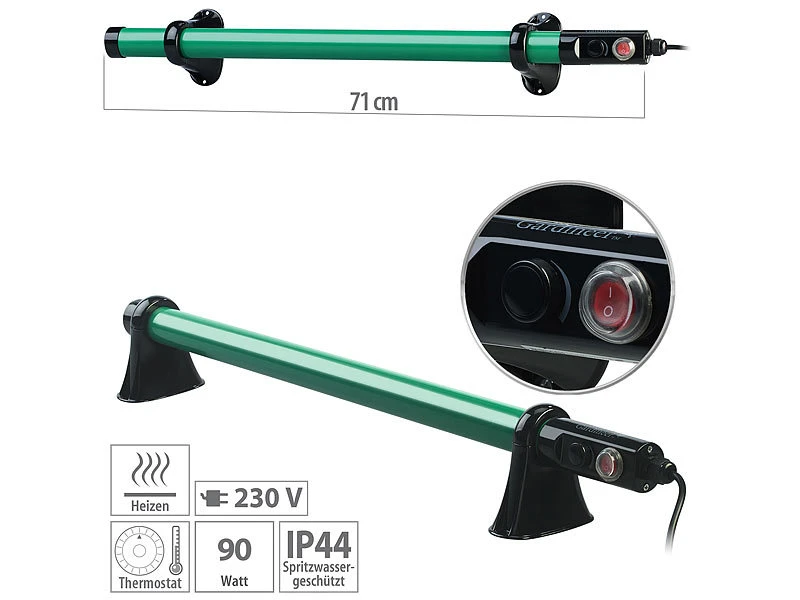 Royal Gardineer Frostwächter:Elektrische Stabheizung Für Gewächshäuser, 90 Watt, 71 Cm, IP44 3 Royal Gardineer Frostwächter:Elektrische Stabheizung Für Gewächshäuser, 90 Watt, 71 Cm, IP44