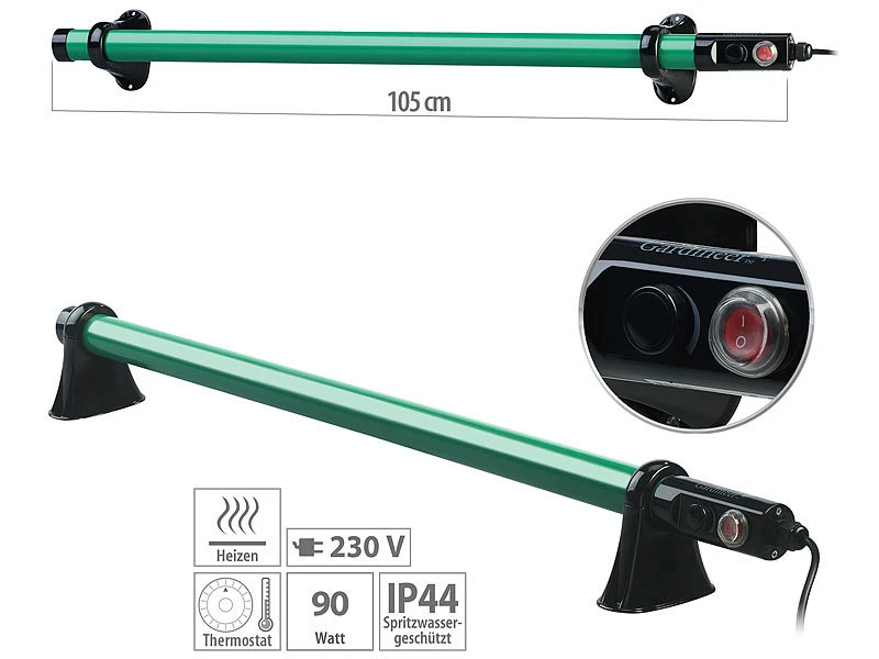 Royal Gardineer Gewächshausheizung:Elektrische Stabheizung Für Gewächshäuser, 135 Watt, 105 Cm, IP44 3 Royal Gardineer Gewächshausheizung:Elektrische Stabheizung Für Gewächshäuser, 135 Watt, 105 Cm, IP44