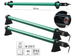 Royal Gardineer Heizung:2er-Set Elektr. Stabheizung Für Gewächshäuser, 135 Watt, 105 Cm, IP44