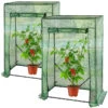 Royal Gardineer Gewächshaus Balkon:2er-Set Tomaten-Folien-Gewächshäuser, Aufroll-Tür, 100x50x150 Cm, Grün -Rosenstein & Söhne Shop zx8221 8