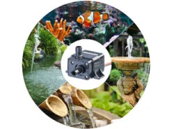 Royal Gardineer Kleine Wasserpumpe:Mini-Wasserpumpe Mit 240 L/Std., Bis 3 M Förderhöhe, 12 V, 4,8 W -Rosenstein & Söhne Shop zx8234 4 1