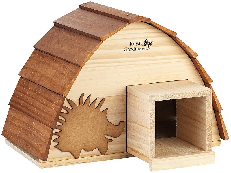 Royal Gardineer Igelhaus Baukasten:2er-Set Wetterfeste Igelhäuser Mit Schindeldach Aus Echtholz, Bausatz 7 Royal Gardineer Igelhaus Baukasten:2er-Set Wetterfeste Igelhäuser Mit Schindeldach Aus Echtholz, Bausatz – Bild 5