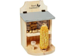 Royal Gardineer Natur-Holzbausatz Kinder:Eichhörnchen-Futterhaus Mit Maiskolbenhalter Und Metalldach, Bausatz -Rosenstein & Söhne Shop zx8254 1