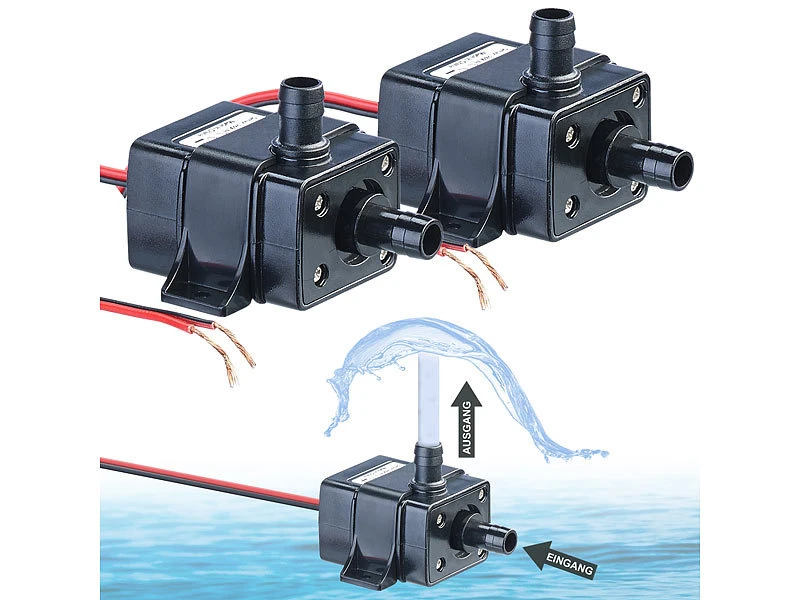 Royal Gardineer Teichpumpe:2er Set Mini-Wasserpumpe Mit 240 L/h Kapazität,Förderhöhe Bis 3m,12V 3 Royal Gardineer Teichpumpe:2er Set Mini-Wasserpumpe Mit 240 L/h Kapazität,Förderhöhe Bis 3m,12V
