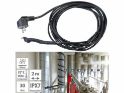 Royal Gardineer Rohrbegleitheizung:2er-Set Frostschutzkabel Mit Thermostat, 2 M Heizkabel, 30 Watt, IPX7 -Rosenstein & Söhne Shop zx8295 4