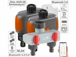 Royal Gardineer 2er-Set WLAN-Bewässerungscomputer Mit Dual-Ventil, Versandrückläufer