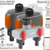 Royal Gardineer WLAN-Bewässerungsanlagen:2er-Set WLAN-Bewässerungscomputer Mit Dual-Ventil, 2-fach-Verteiler -Rosenstein & Söhne Shop zx9131 13